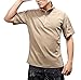 TACVASEN Mens Quick Drying Moisure Wicking Short Sleeve Performance Tech Top Shirt Khaki