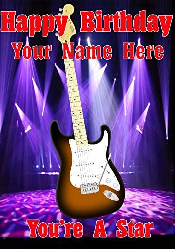 Carte D Anniversaire Personnalisee Sunburst Stratocaster Cptmi27 Format A5 Amazon Fr Fournitures De Bureau