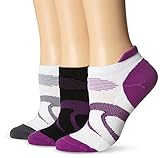 ASICS Women's Intensity Single Tab Socks (3-Pack), Medium, Byzantium Assorted