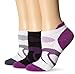 ASICS Women's Intensity Single Tab Socks (3-Pack), Small, Byzantium Assorted