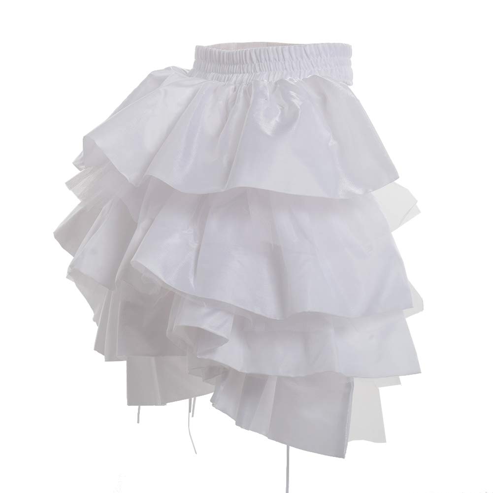 GRACEART Steampunk Gothic Bustle Tutu Adjustable Underskirt Fancy Dress (L, White)