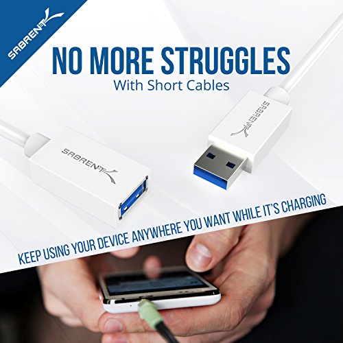 Sabrent USB-C to Micro-B Cable, 3'  , White (CB-301W)