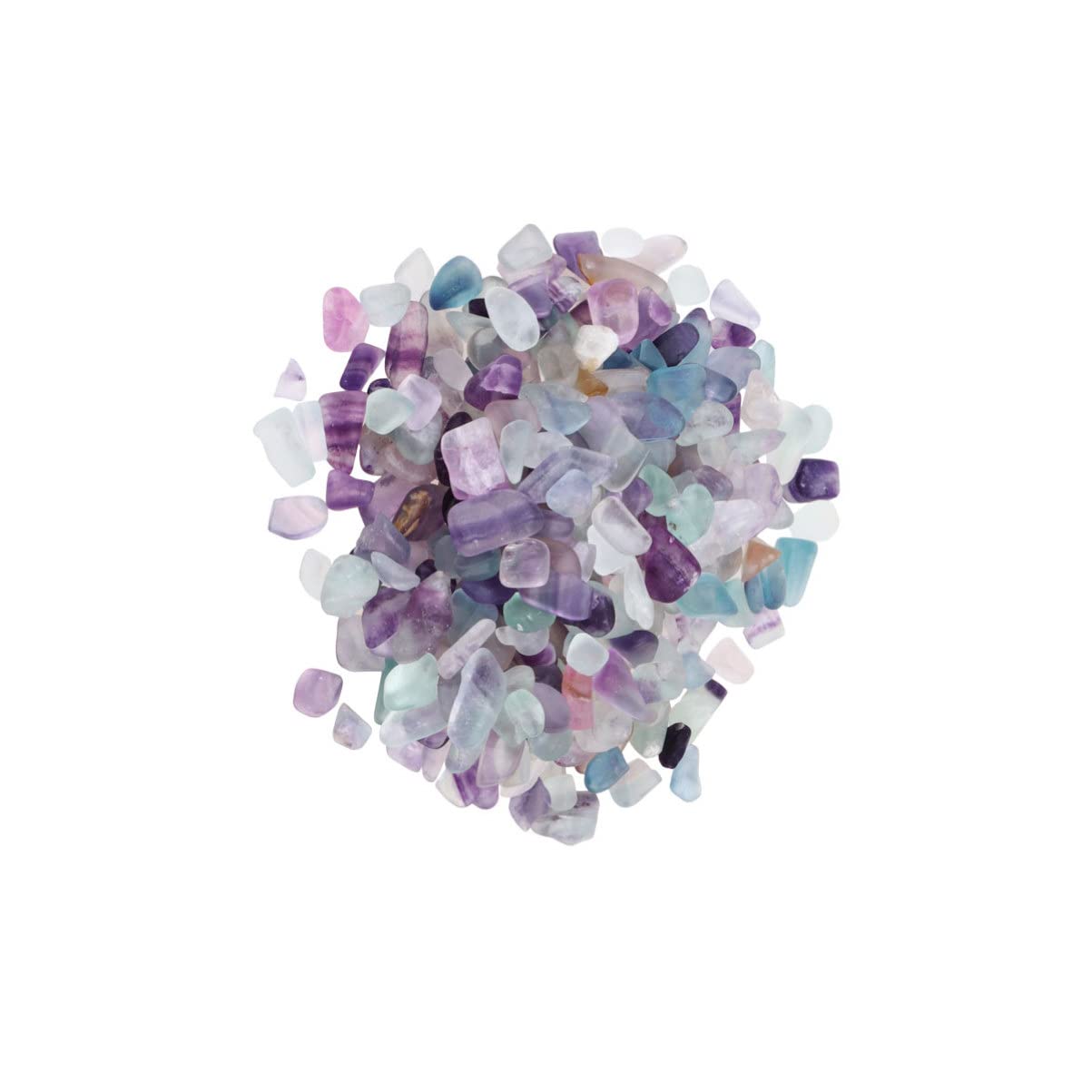 POPETPOP Natural Fluorite Tumbled Chips Stone Crushed Crystal Polished Irregular Shape Healing Quartz Crystal Gemstones for Home Decoration（1 lb