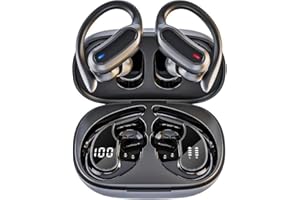 TRAUSI Wireless Earbuds, Bluetooth 5.4 Headphones, True Wireless Stereo Earphones with Noise Cancelling Mic, IPX7 Waterproof, Comfort Fit and Fast Charging Ear Buds (Black)
