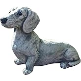 Dog Garden Statues for Outside, French Bulldog Statue Outdoor Garden Decor Resin Dog Sculpture Dachshund Statue Garden Decor Outdoor Decorations for Yard Gardening Gifts for Women (Picture color 1)