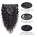 Water Wave Curly Clip ins Brazilian Grade 8A Virgin Remy Water Curly Human Hair Extensions Double Weft 1B Natural Black Color for Black Women 8Pcs/lot 120g/set Apeasex (12 Inch, Water Wave)