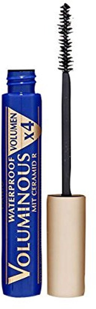 L'Oréal Paris Waterproof Mascara, Black Mascara for 4x More Volume and Strong Eyelashes, Voluminous Waterproof, No. 00 Waterproof Black, (1 x 7.4) ml (Pack of 1)