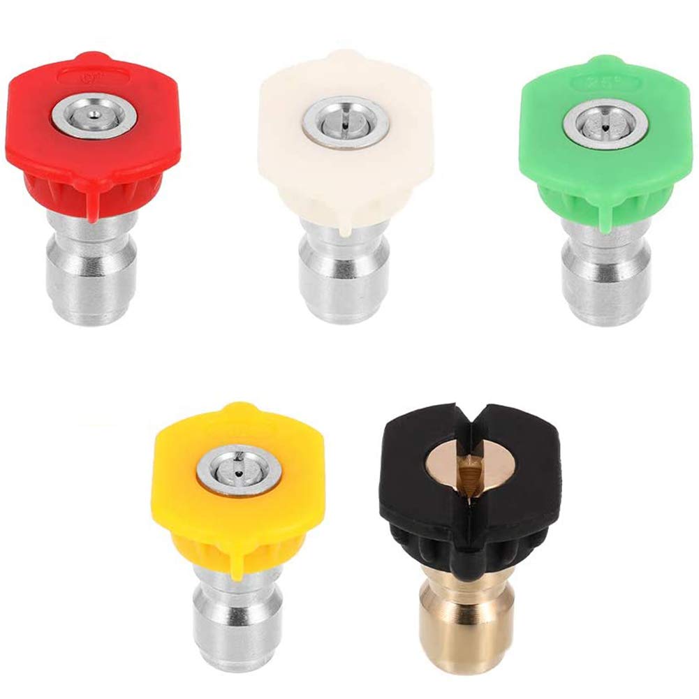5Pcs Pressure Washer Nozzle Tips, 5 Rotation Angles,Nozzles Tip 2.5GPM 1/4 Quick Connection Design