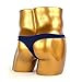 WenMei Men's Bikini Boxer Briefs trip Thongs G-string milk silk Underwear Shorts (Dark Blue),Free size