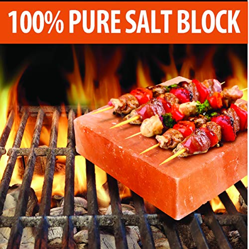 Caravel Gourmet Himalayan Salt Block - Grilling Salt Brick - 8x8 - Hand Crafted - 500 Million Years Old - Great Gift (Himalayan Block, 8x8x1.5) - Thumbnail 2