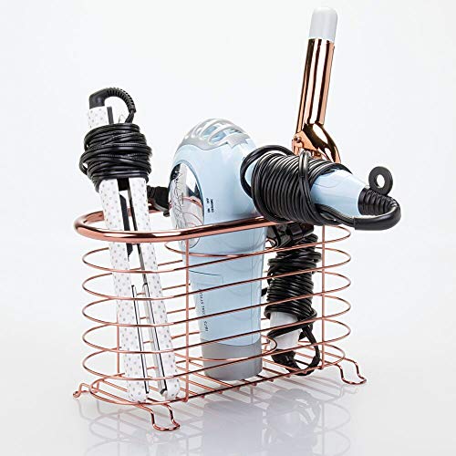 image for mDesign Metal Wire Hair Care & Styling Tool Organizer Holder Basket - 
