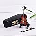 Dengguoli Size 3 inch Mini Violin Dollhouse Miniature Musical Instrument Wooden Model Decor with Bow, Stand Support, and Case