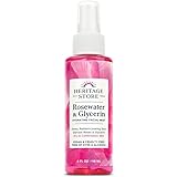 Heritage Store Rosewater & Glycerin Hydrating Facial Mist for Radiant Skin | No Dyes or Alcohol, Cruelty Free, Vegan (4oz)