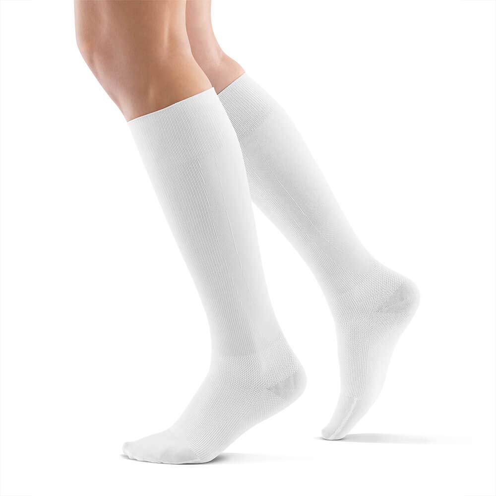 BAUERFEIND, 1 Pair of Compression Socks, Sports socks for all endurance sports like running, walking, hiking, Size: XL long, White, 29480011000034
