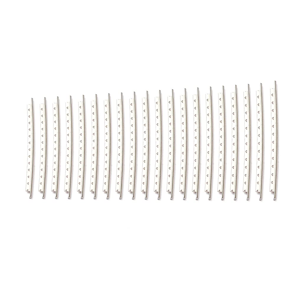 Alnicov Guitar Fretwire,20Pcs Nickel-plated Copper 2.0mm Fret Wire Set for Electric Acoustic Guitar 20 Frets Fingerboard,Sliver