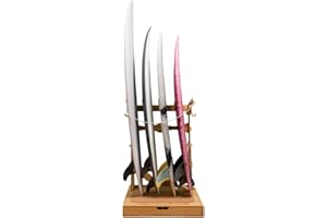 LIVING IN SUNSHINE LISS Spirit Surfboard Rack Stand Holder for 3 & 4 Boards, Indoor Storage Display for Longboard, Shortboard, Snowboard, Wakeboard, Skateboard Up to 10Ft Long