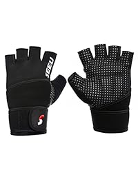 SEEU Guantes de levantamiento de pesas para hombre y mujer con muñequera de 17.5 pulgadas para WOD, entrenamiento de gimnasio, entrenamiento en cruz, fitness (1 par)