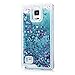 Note 4 Case,Galaxy Note 4 Case - Flowing Liquid Floating Bling Glitter Sparkle Stars Hard PC Cover Cute Creative Design Lightweight Ultra Slim-Fit Protective Cover by Badalink - Blue