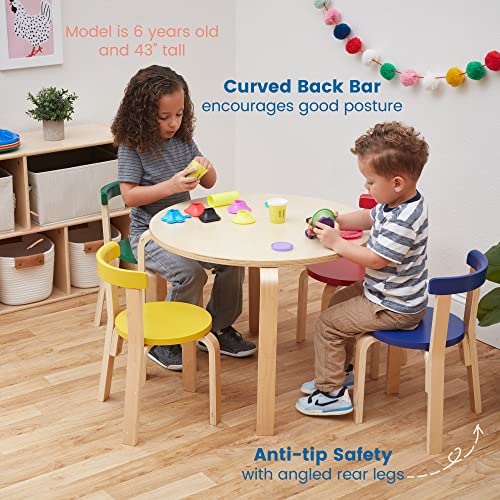 ECR4Kids Bentwood Round Table and Curved Back Chair Set, Premium Kids