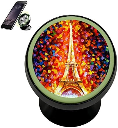 Eiffel Tower 3D Printing Magnetic Phone Car Mount Holder for iPhone 360 Rotation Noctilucent Function,Black