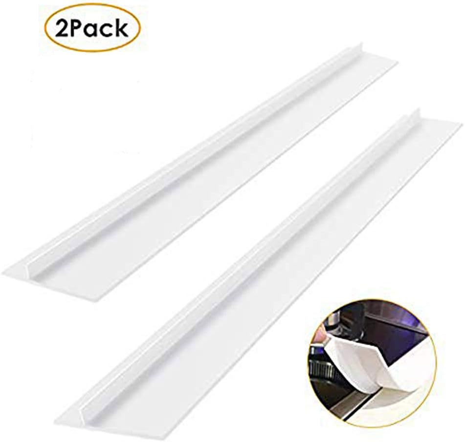 2pcs/set Kitchen Silicone Stove Counter Gap Cover Heat Resistant Wide & Long Gap Filler Spills Seals (Color : White, Size : 25inch)
