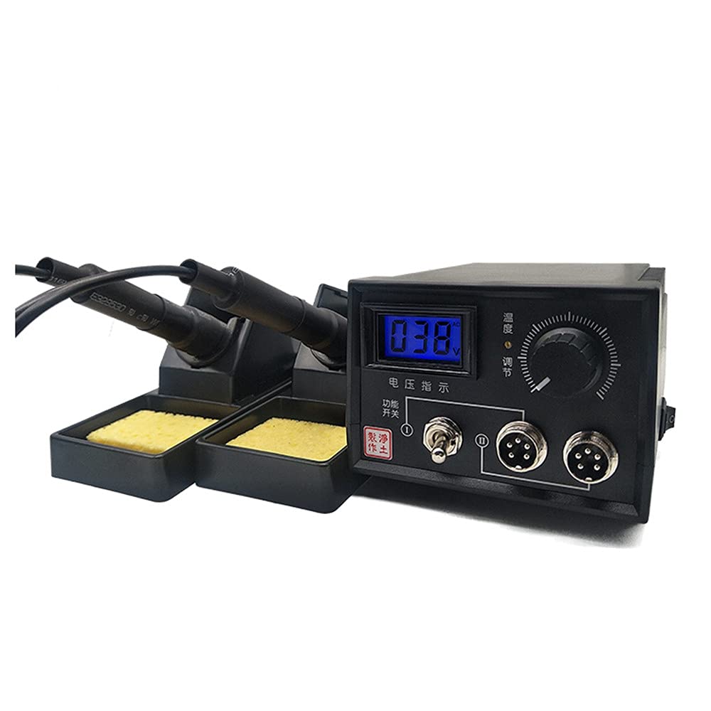 ele ELEOPTION 220V Pyrography Machine 60W Multifunction for Wood Burning Gourd Crafts Pyrography Tool Professional Wood Burning Kit with 20pcs Pyrography Wire Tips (Digital Double Socket Dual Pen)