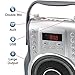 KORAMZI Karaoke Portable Rechargeable Boombox with Bluetooth,USB,SD, FM Radio, AUX in, 3.5 mm Audio Jack, Bluetooth Call Answering, Electric Guitar Audio Input, MIC Jack KS-200SI (Silver)thumb 1