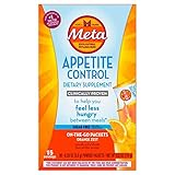 Metamucil Appetite Control Dietary Supplement, Sugar-Free Orange Zest, Fiber Packets, 15 Servings