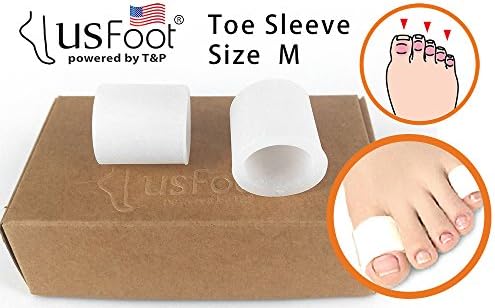 USFoot ® Size M 100% Silicon 2-5th Toe and Nail Sleeve, Corns and Callus cushion (1 pair)