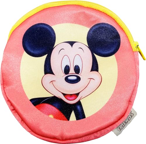 MORIPiLO ミッキーマウス ティッシュケース ディズニー グッズ 小物入れ ぬいぐるみ ポーチ 小さめ 可愛い 13x13cm (レトロ調 レッド) Disney キャラクター まくらのモリシタ