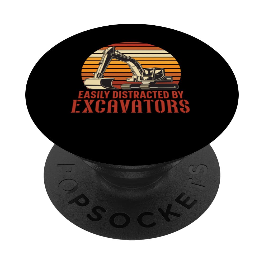 Excavator Lover Construction Worker Vehicle Digger PopSockets Swappable PopGrip