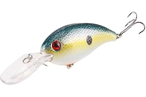 856store 1Pc Crank 3D Eyes Fishing Lure Hard Bait Bass Crankbait Sharp Fish Hook Tackle