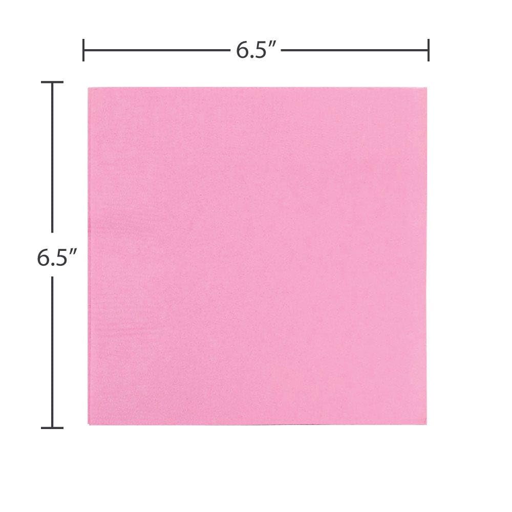 JAM PAPER Medium Lunch Napkins - 6 1/2 x 6 1/2 - Baby Pink Pastel - 40/Pack