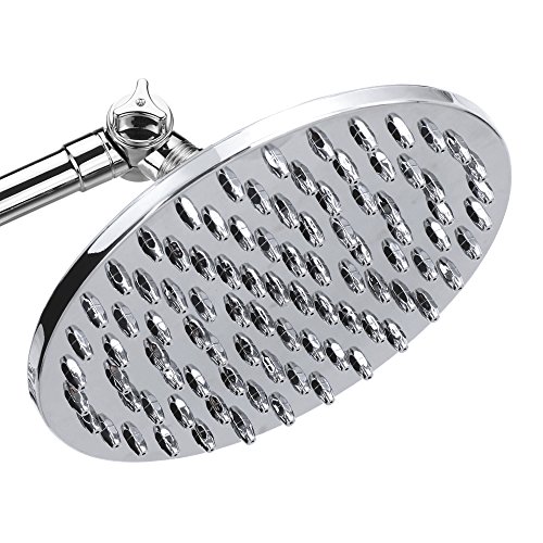 Rainfall Showerhead Chrome Angle Adjustable Extension 8 Inch Bathroom