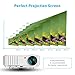 Video Projector - InnerTeck IT450 2500 Lumens 1280x800 Resolution Home Projector Support 1080P for Home Cinema Theater TV Laptop Game iPad iPhone Android Smartphone by USB/HDMI/ATV/AV/YPBPR/VGA-White