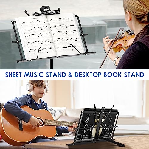 Music Stand, Kasonic 2 In 1 DualUse Folding Sheet Music Stand