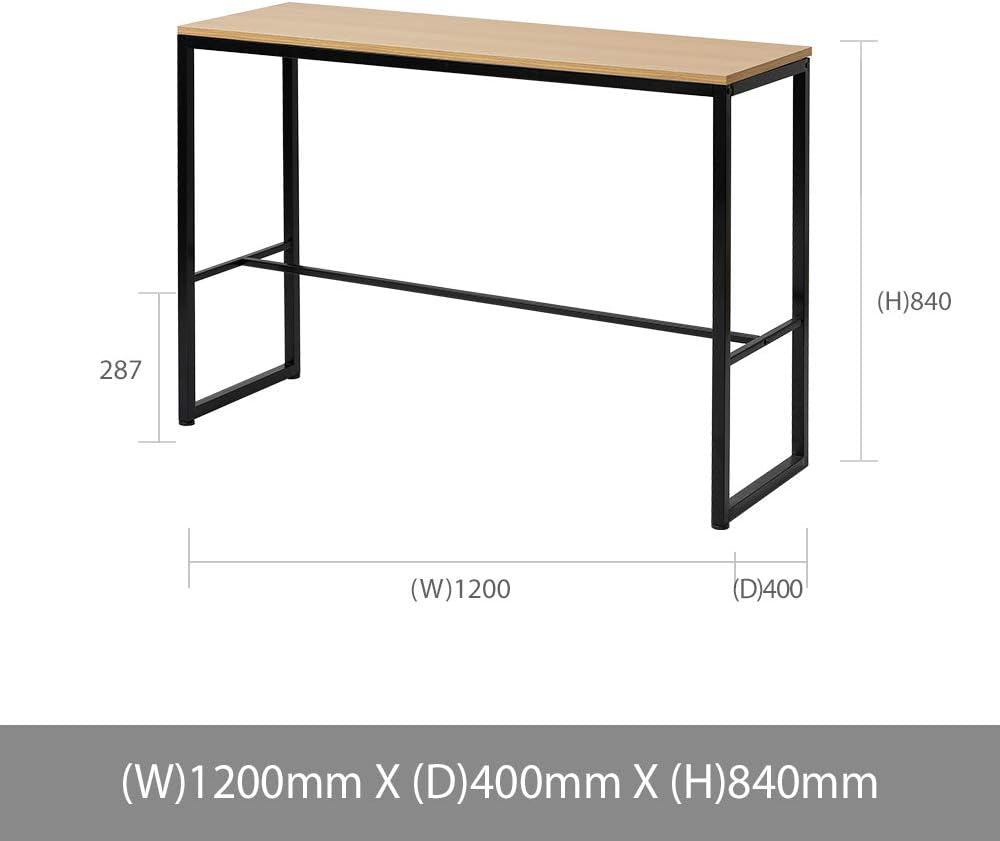 Roomnhome Bistro Table/Bar Table, 31.5"/47'' Dining, Solid Metal Frame, Sturdy Table/Bar Table with MDF Top with 29.5" / 33'' Height (Indoor Use Recommended) (Bar Table/Brown): Furniture & Decor