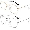 Pro Acme Hexagonal Non-Prescription Glasses Frame for Women Men Designer Square Round Metal Clear Lens Eyeglasses