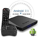 Kingbox K3 Android 7.1 TV Box Amlogic S912 Octa-Core 64 Bits 2GB/16GB support Dual WiFi 2.4+5GHz/4K UHD/BT 4.0/1000M LAN Android Smart TV Box, Free Mini Keyboard [Top Configuration]