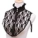 Joyci Student's Sweet Pleated Ruffled Lace Half Shirt False Collar Choker Tie (Black)