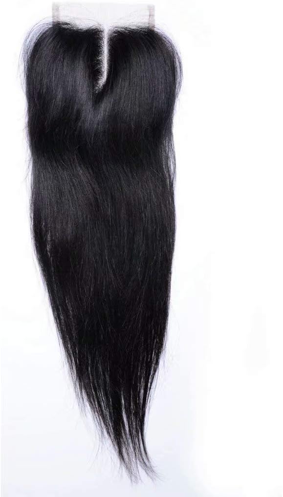 MSBELLE Hair 4X4 Lace Closure Free Part Unprocessed Brazilian Straight Virgin Human Hair Closure Natural Color (10 Inch, Middle Part)