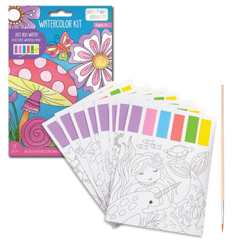 Stephen Joseph Water Coloring Book for Kids, Watercolor Paint Kit, 17 Piece Kit, Ages 3+, Craft and Arts, Watercolor Painting Activity, Fairytale Friends
