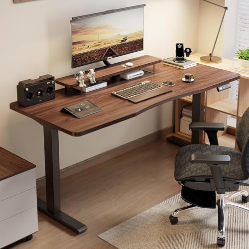Estrutura de Mesa Elétrica Ajustável para Trabalho em Pé e Sentado – 3 Configurações de Memória, Altura de 72cm a 120cm, Base Ergonômica e Design Silencioso (Preto)