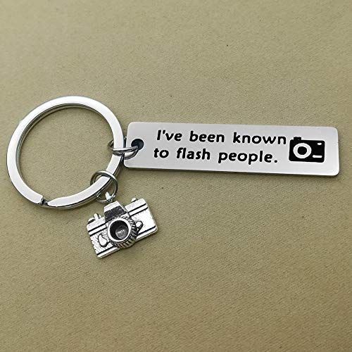 Photographer Inspirational Keychains Camera Charm Gift Wanderlust Gift for Photographer Lover Keyring - I've been known to flash people. I Love Photography