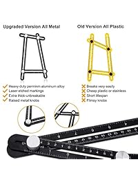 SUN Regla de medición multiángulo de aleación de aluminio, herramienta de medición de ángulo profesional para artesanos, constructores y artesanos