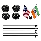 Zigvert 4 Pack Black Miniature Flag Stands,Two Hole