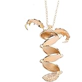 ONLYJUMP Wing Photo Locket Necklace for Women for Women 4 Pictures Frame Chain Charms Multi Layer Vintage Expanding Picture Box Pendant Mother's Day Valentine Birthday Gift Jewelry (silver, Rose Gold)