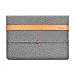 TOPHOME 13-13.3 Inch Snugg Fit Bag Genuine Leather Lock Felt Sleeve Case Cover Carrying Protective Bag with Pocket and Pouch Compatible for MacBook/MacBook Air/New Style of MacBook Pro, Gray