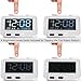 Homtime Digital Alarm Clock Charger with Dual USB Charging Ports,Indoor Thermometer,Dimmable LCD Larger Display and Snooze for Bedroom [Upgraded Version](White)