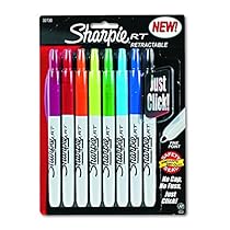 Sharpie Retractable Permanent Markers, Fine Point, Assorted, 8 Pack